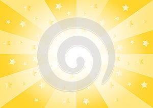 Yellow abstract illustration. Radial sparkling background. Glittering star pattern.